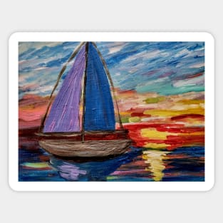 Out sailing at sunset. Sticker